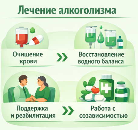лечение алкоголизма в Медногорске этапы